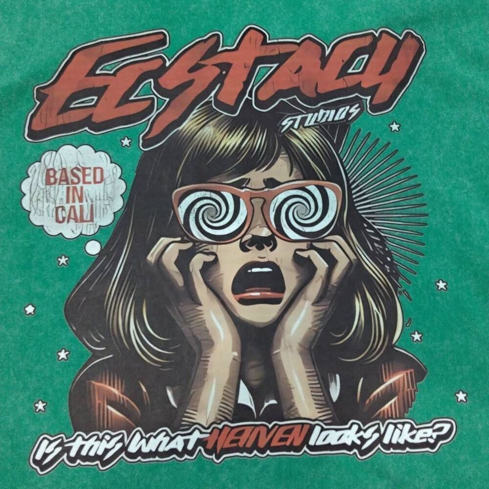 Vintage Ecstacy Studios T-shirt, XL, Wild Graphics